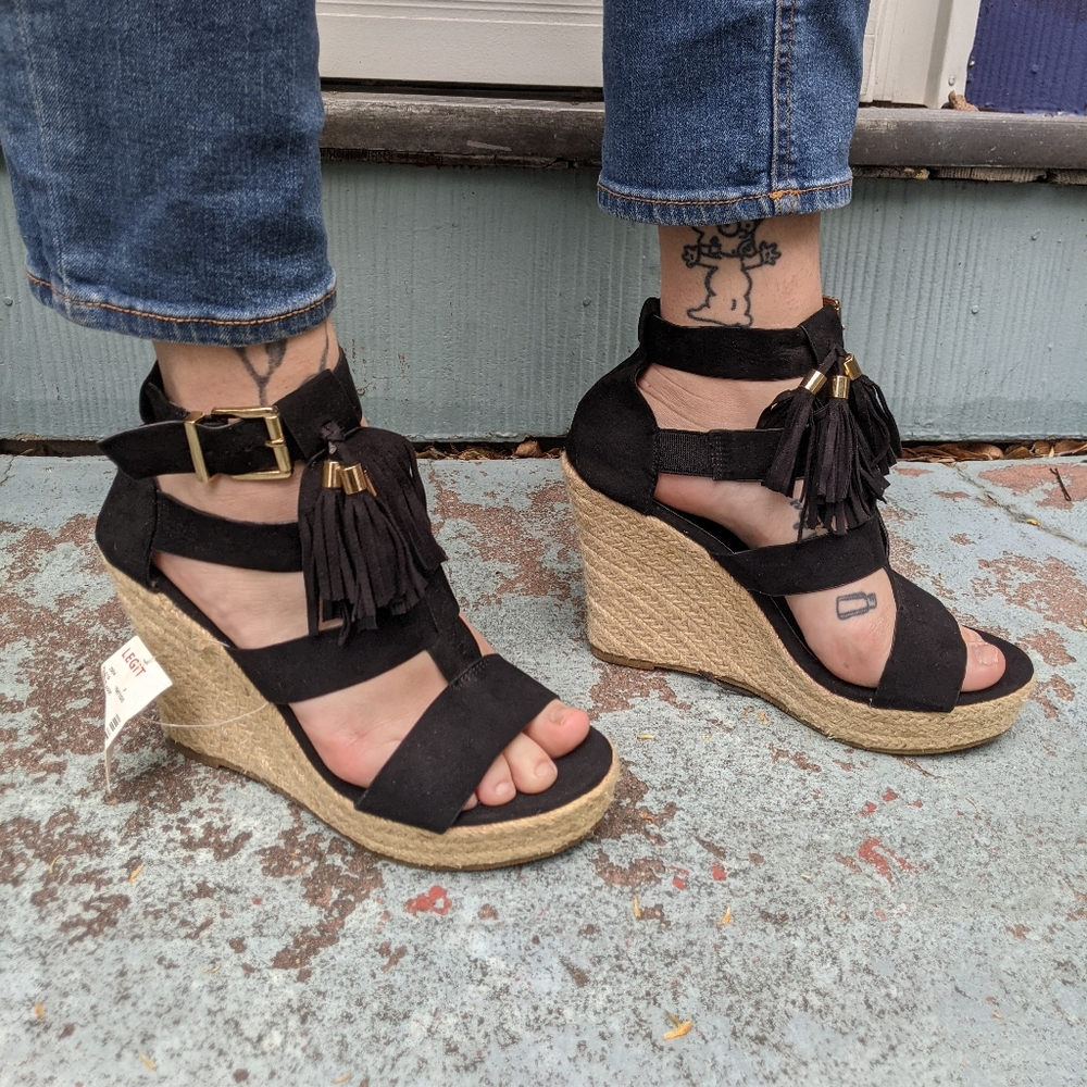 LEGiT - Wedge Fringe Heels